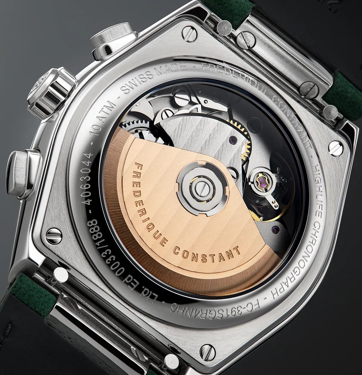 no.336 ランダムなフォシルとクリソコラ Highlife Chronograph Automatic Watch FC-391SGR4NH6 | Frederique